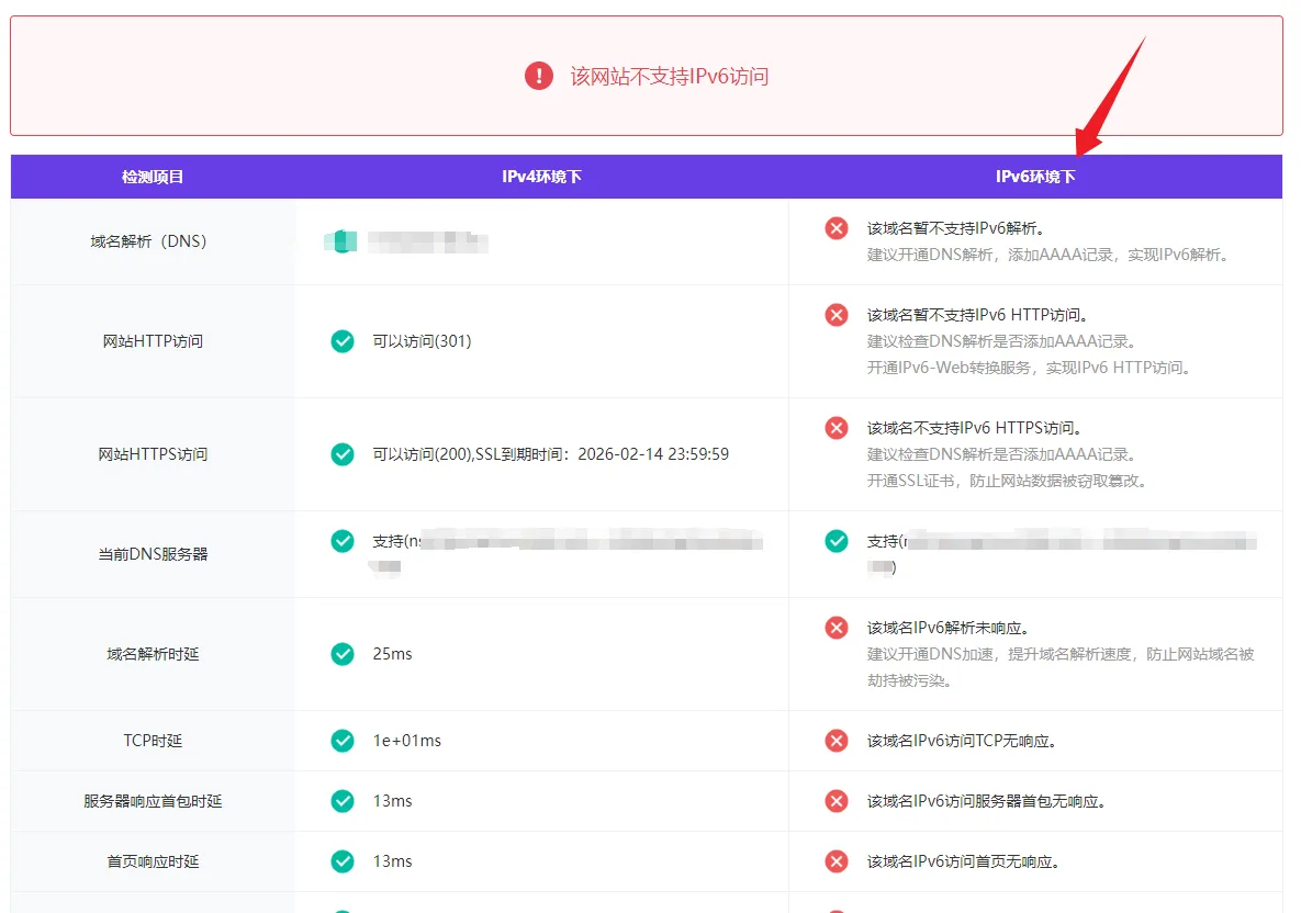 IPv6检测